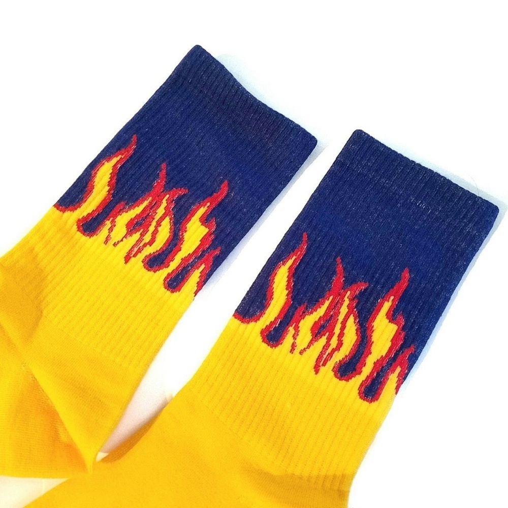 Dope 🔥 fire flames 🔥 ribbed grunge witchy socks - Picture 2 of 4